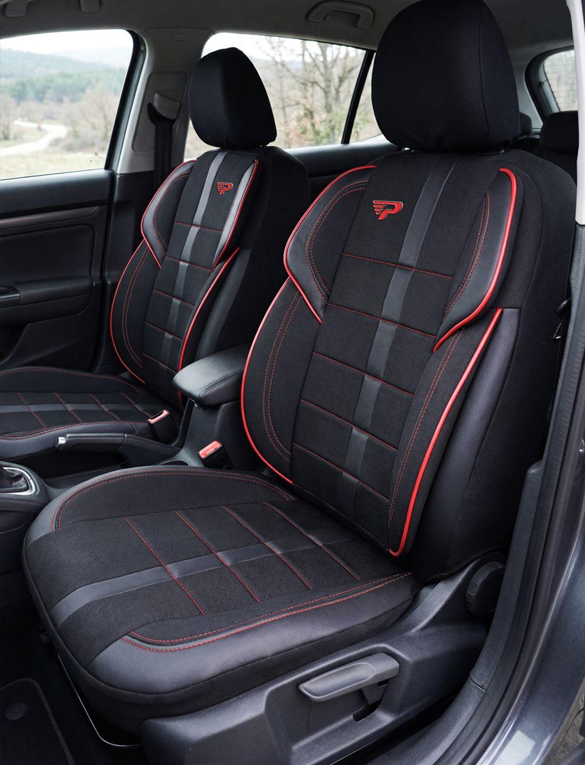 Semlin auto presvlake crna-crvena boja za automobilska sedišta